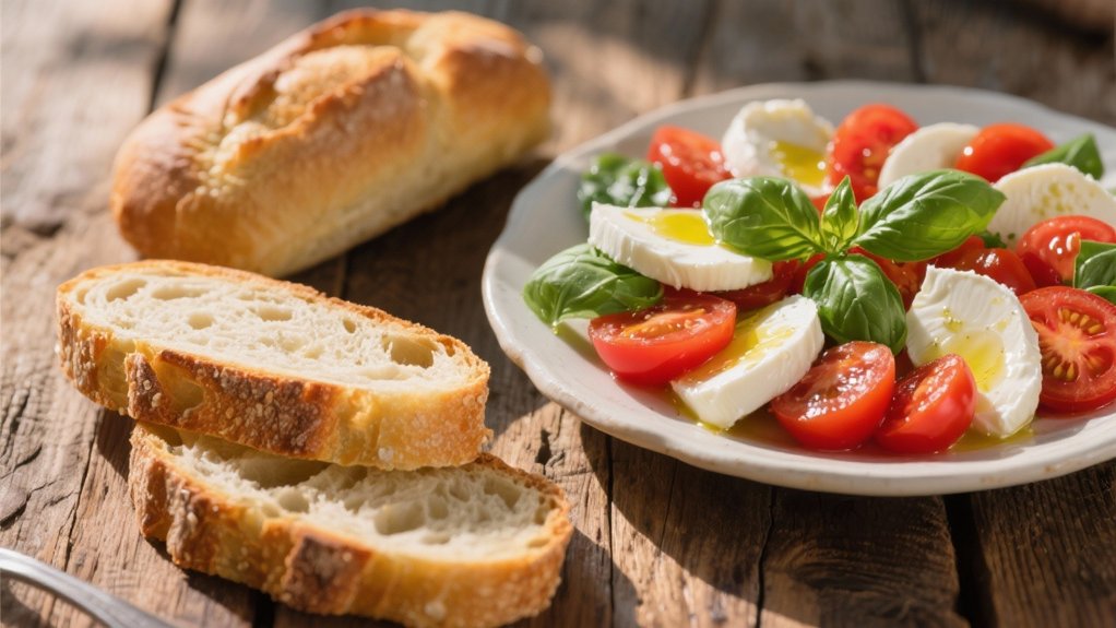 crunchy bread enhances salad
