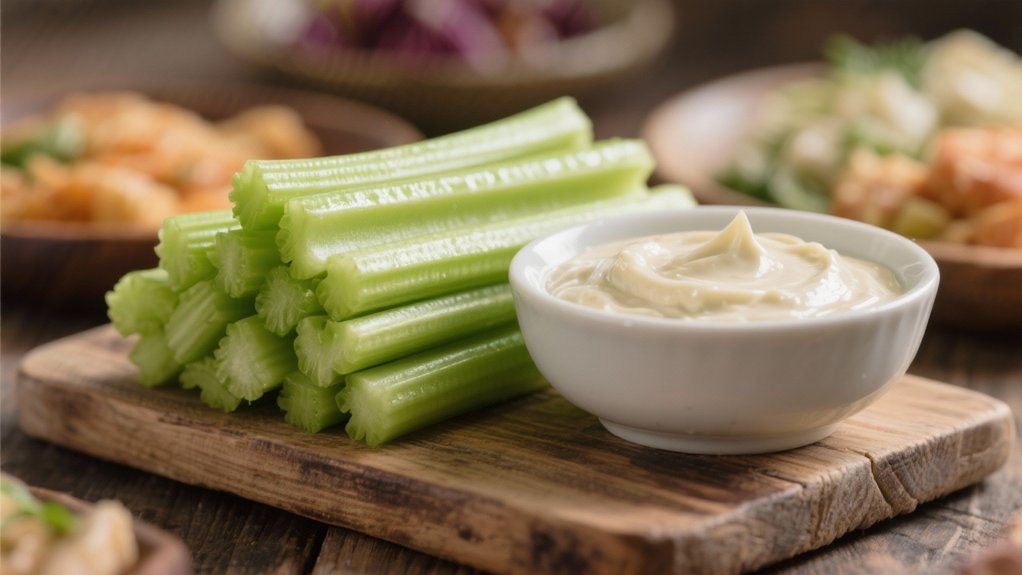 crunchy celery with dip