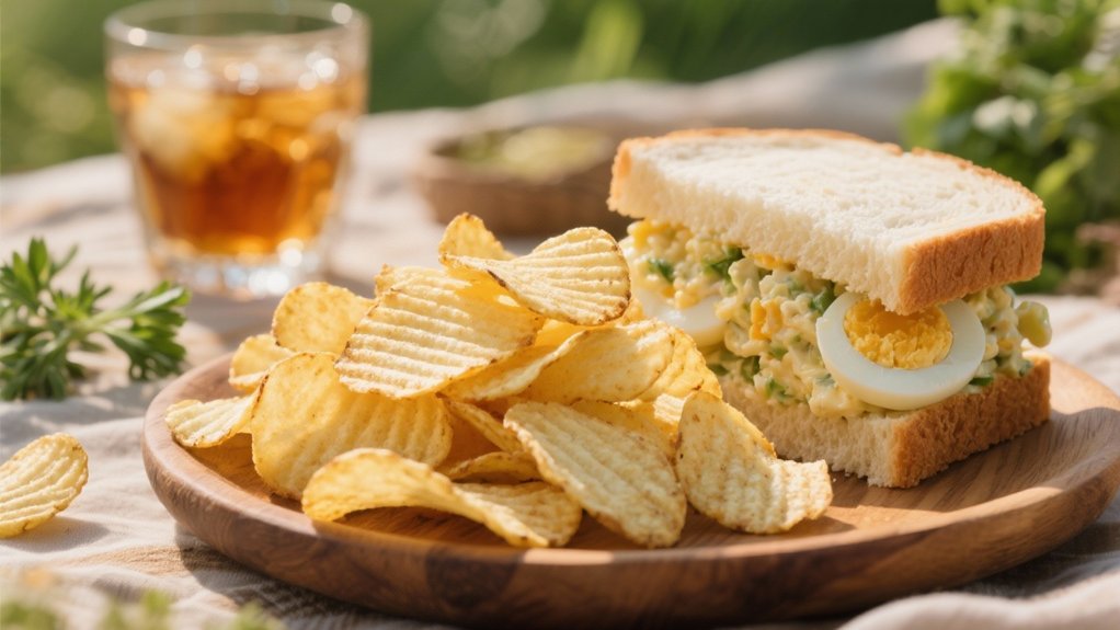 crunchy chips with dips