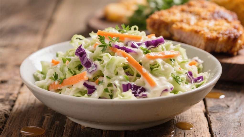 crunchy coleslaw with tangy dressing