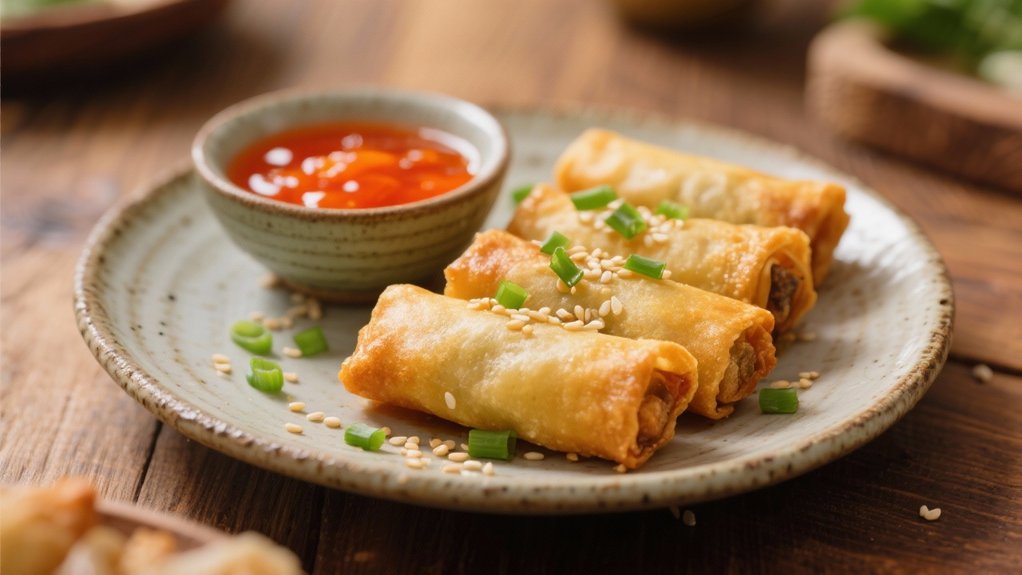 crunchy spring rolls paired