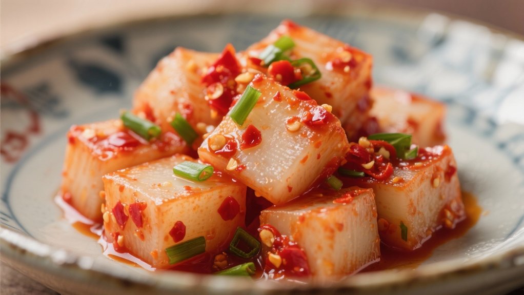 crunchy tangy radish kimchi
