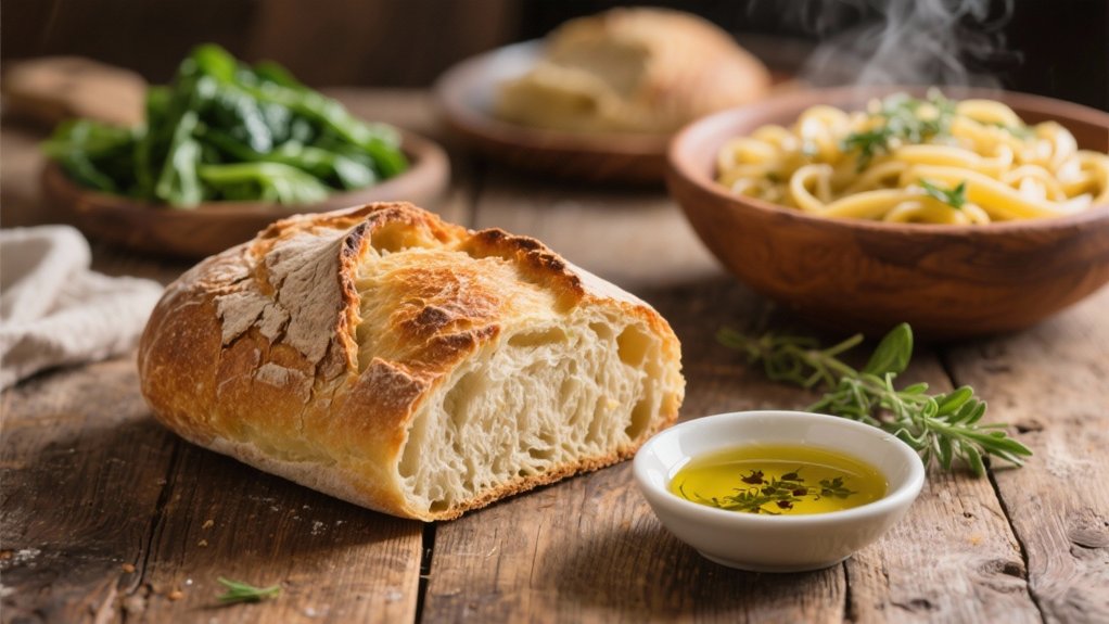 crusty bread enhances braciole
