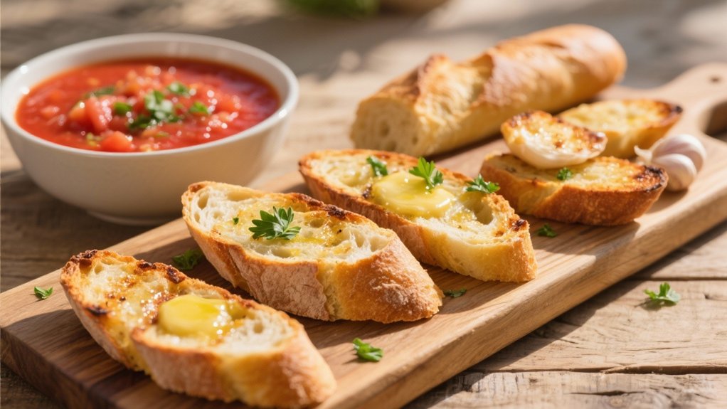 crusty bread enhances gazpacho