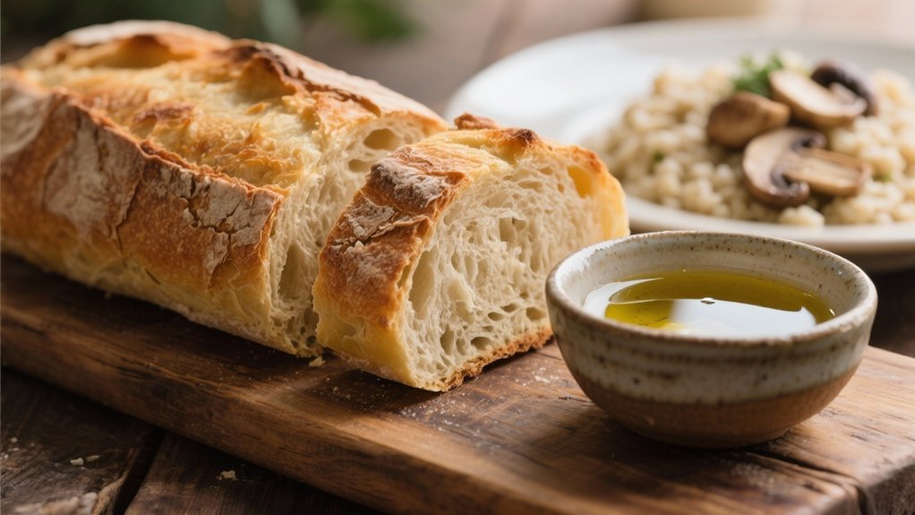 crusty bread enhances risotto