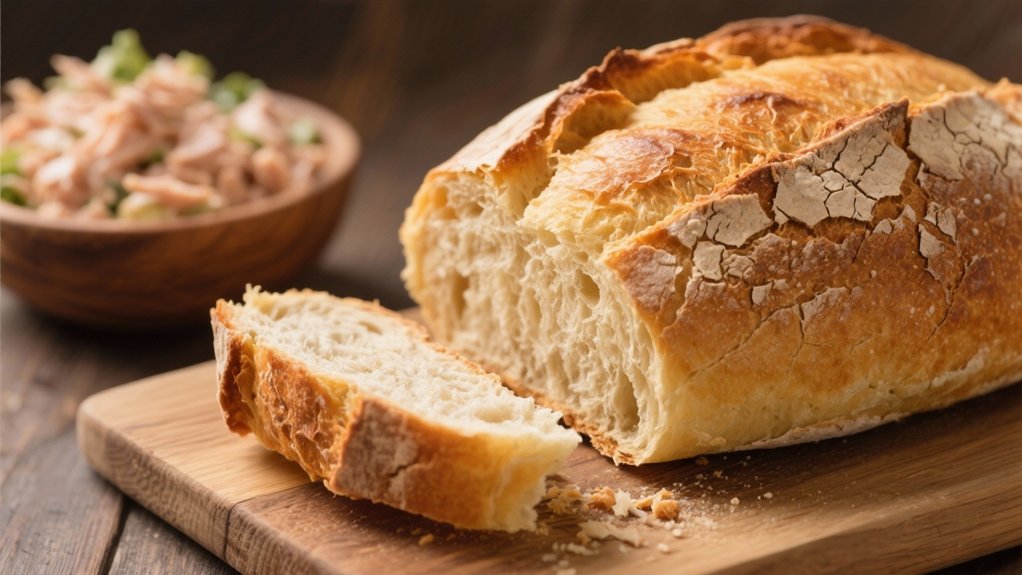 crusty bread enhances tuna