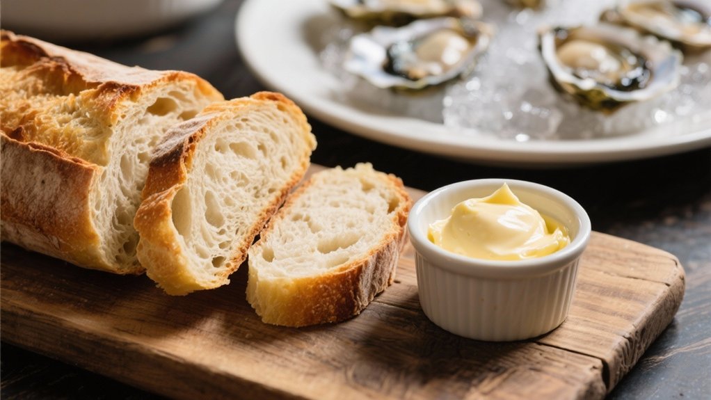 crusty bread with butter