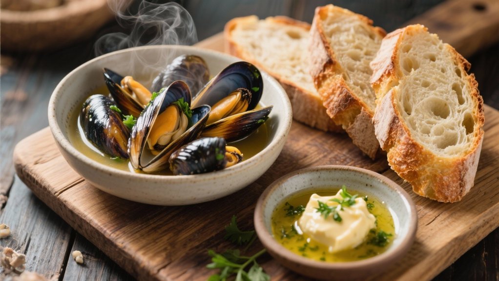 crusty bread with garlic butter
