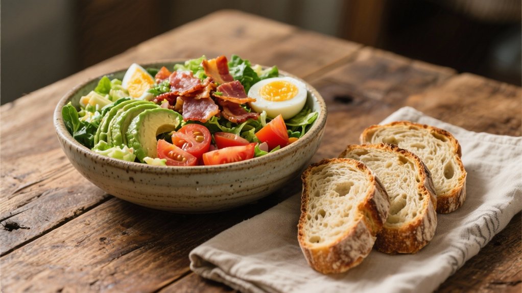crusty sourdough enhances salads