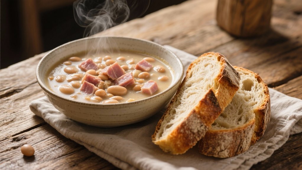 crusty sourdough enhances soup