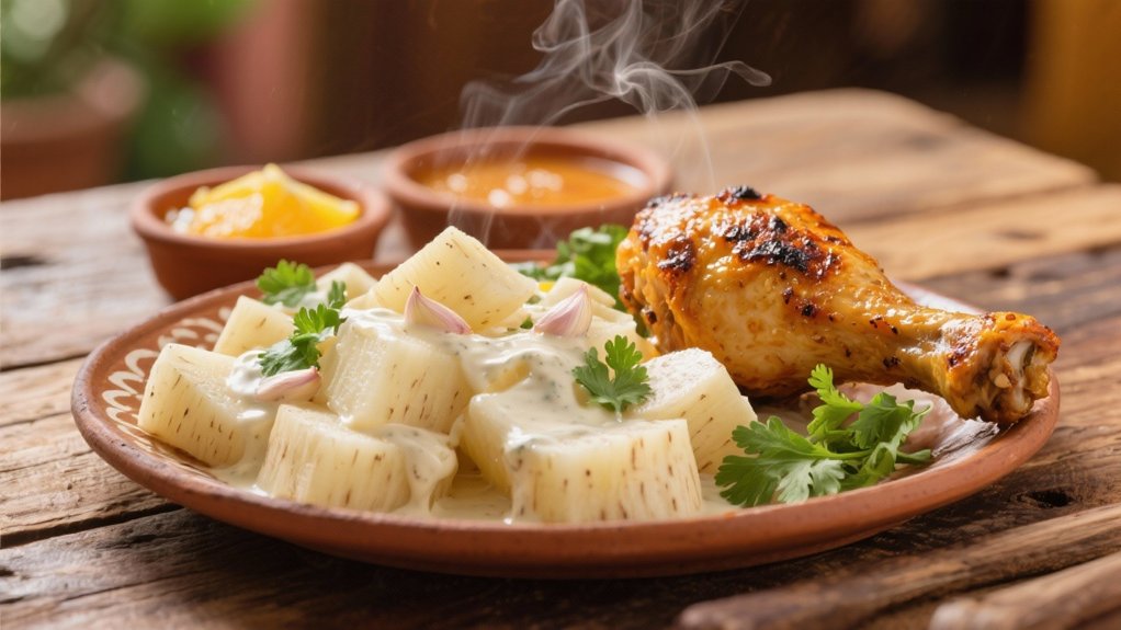 cuban yuca with garlic sauce