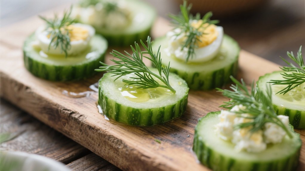 cucumber rounds with dill