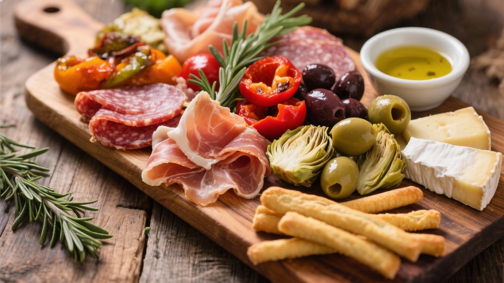 cured meats and cheeses
