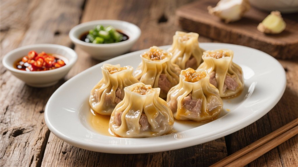 delicate pork dumplings steamed