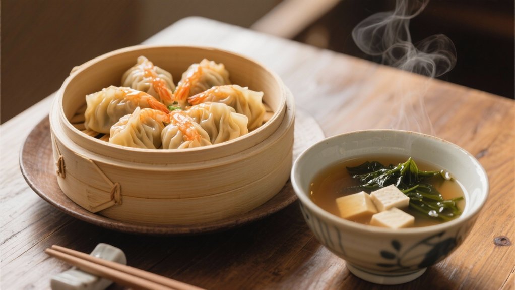 delicate shrimp steamed dumplings