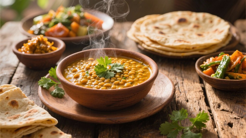 delicious chapati complements dal