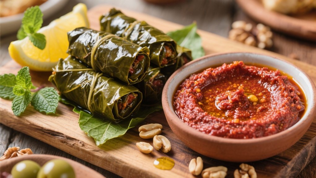 dolmas enhance muhammara pairing