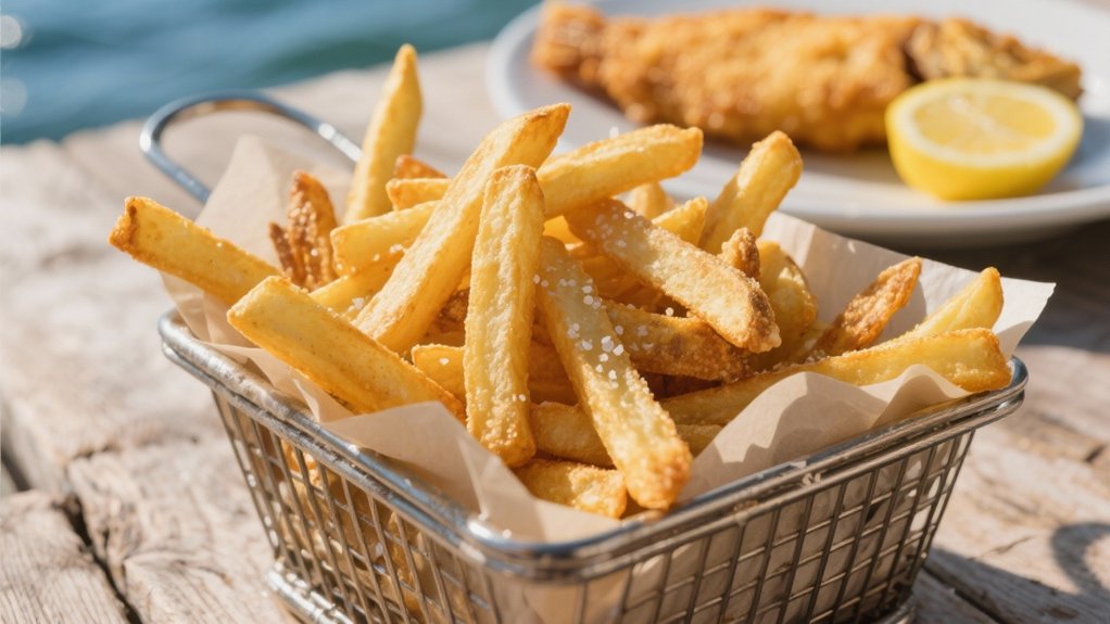 double fry for maximum crispiness
