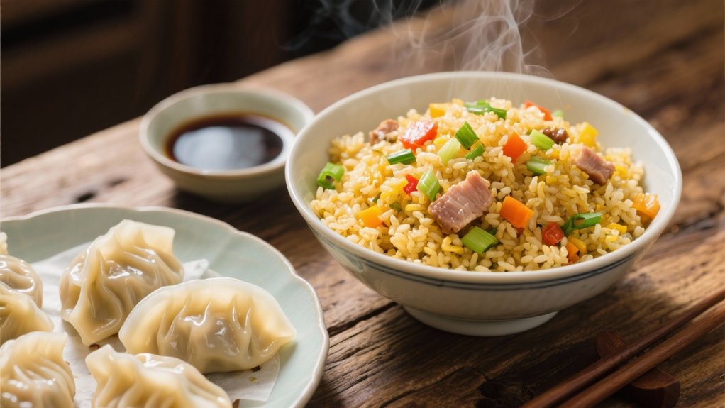 dumplings complement fried rice
