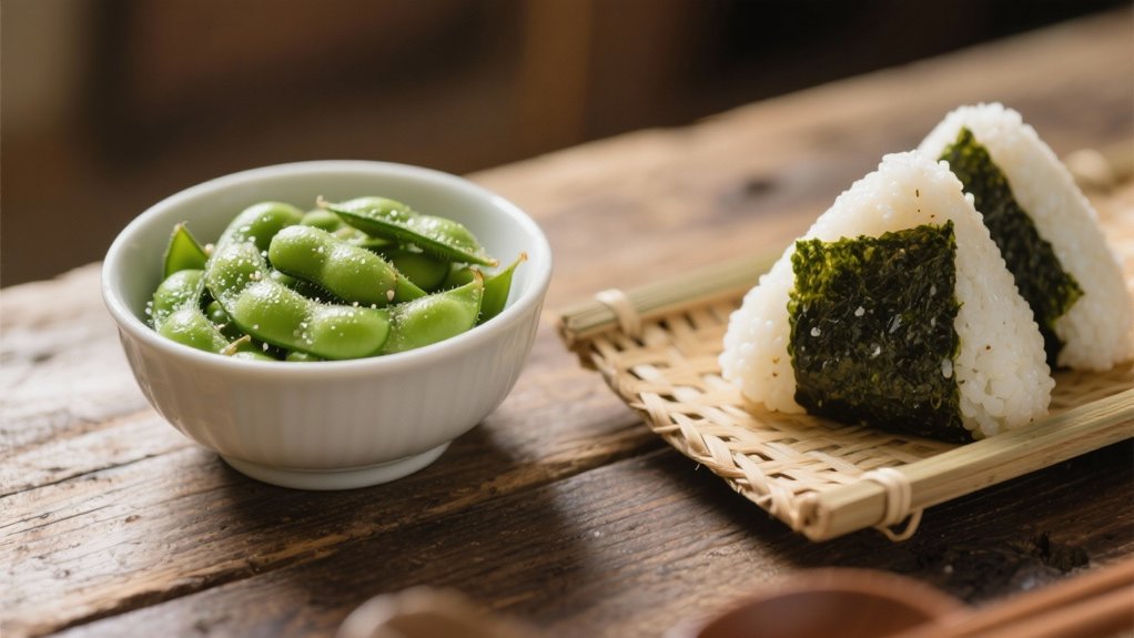 edamame enhances onigiri meals