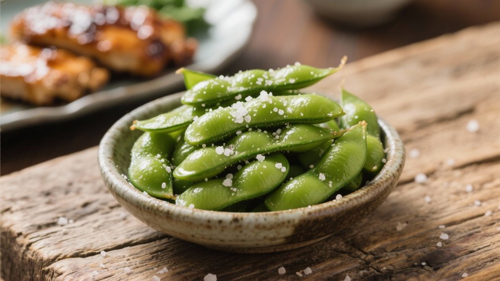 edamame with coarse sea salt