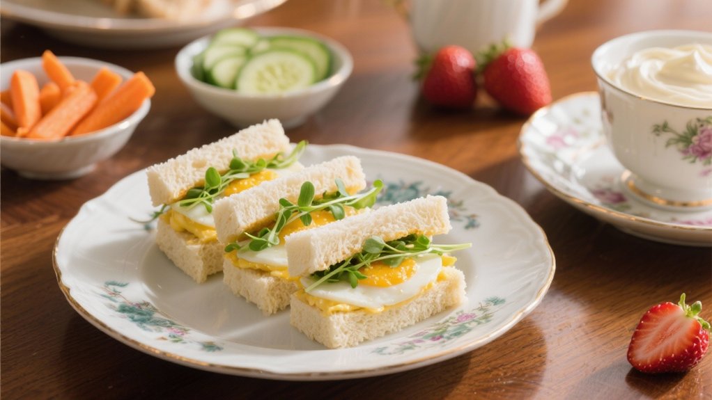 egg cress finger sandwiches