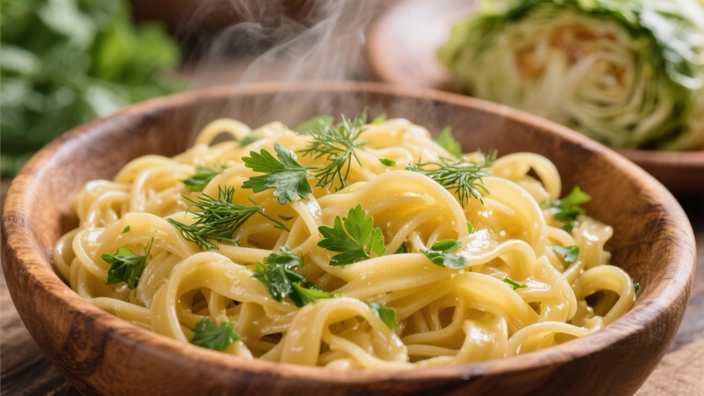 egg noodles with herbs