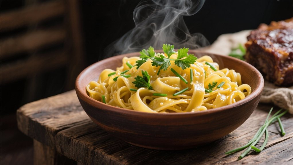 egg noodles with herbs