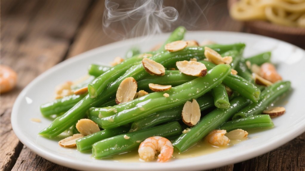 elegant almond green beans