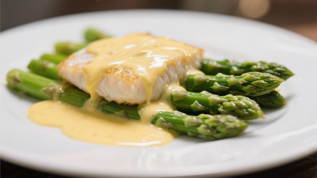 elegant asparagus with hollandaise