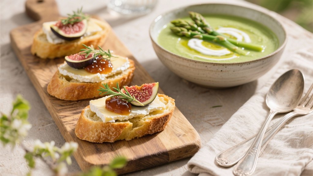 elegant brie fig tartines