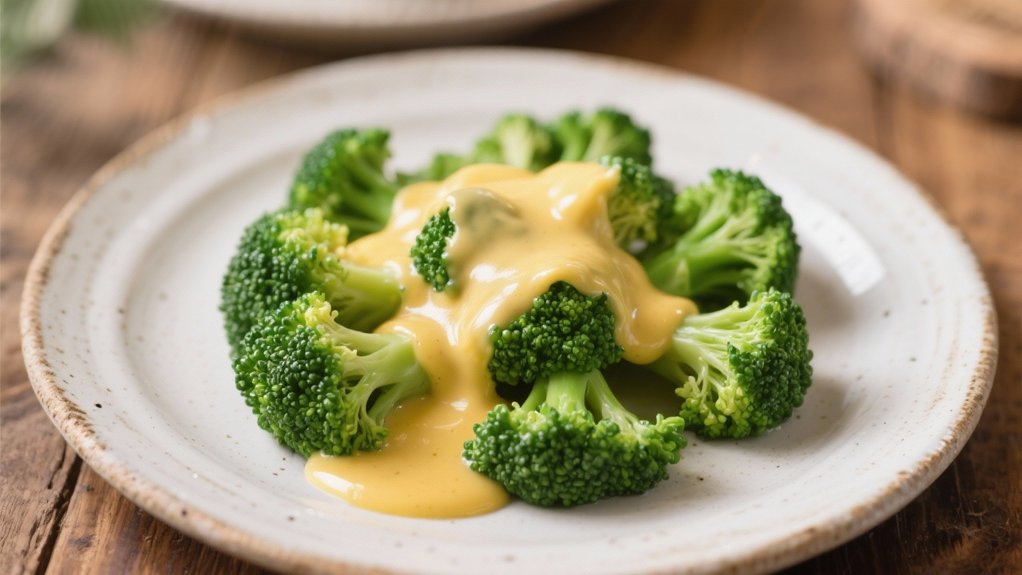 elegant broccoli with hollandaise