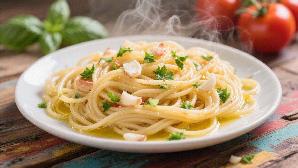 elegant capellini with garlic