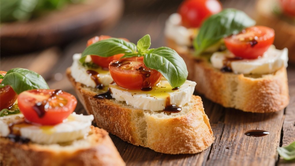 elegant caprese bruschetta bites