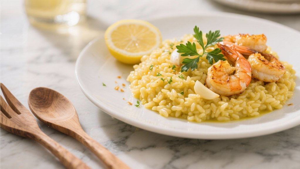 elegant creamy shrimp risotto