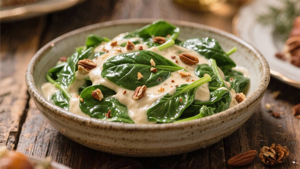elegant creamy spinach dish