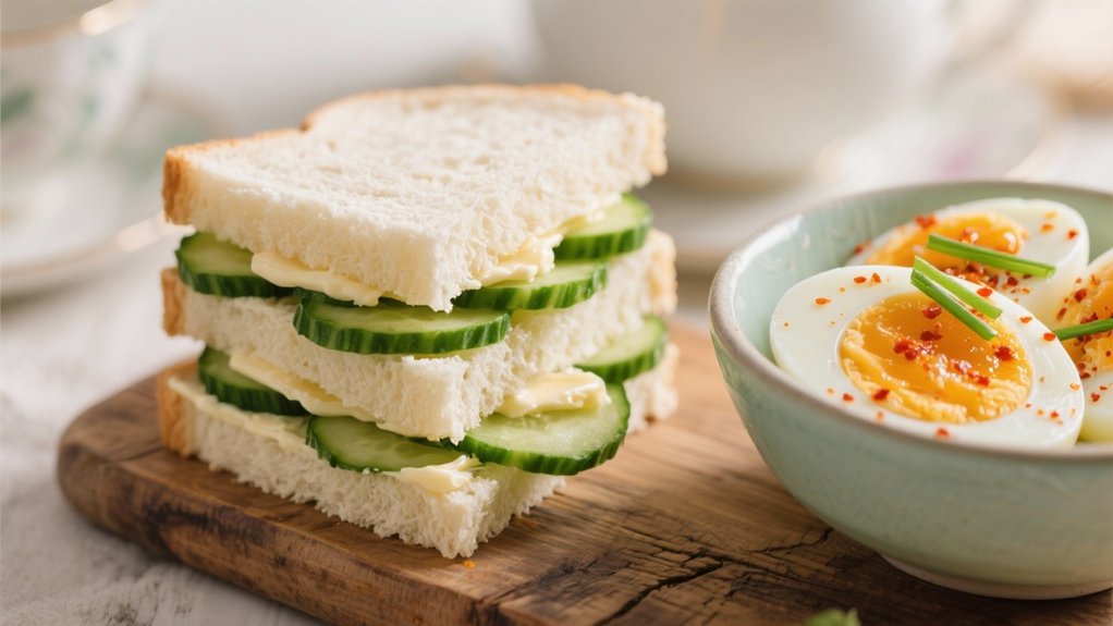 elegant cucumber egg sandwiches