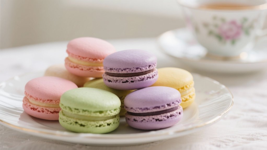 elegant flavored french macarons