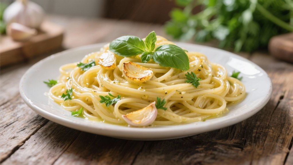 elegant garlic butter linguine
