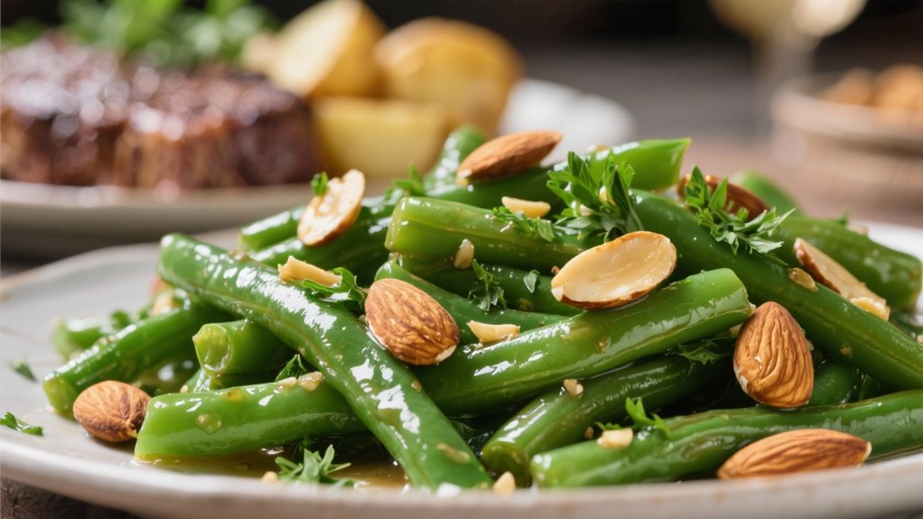 elegant green beans almondine