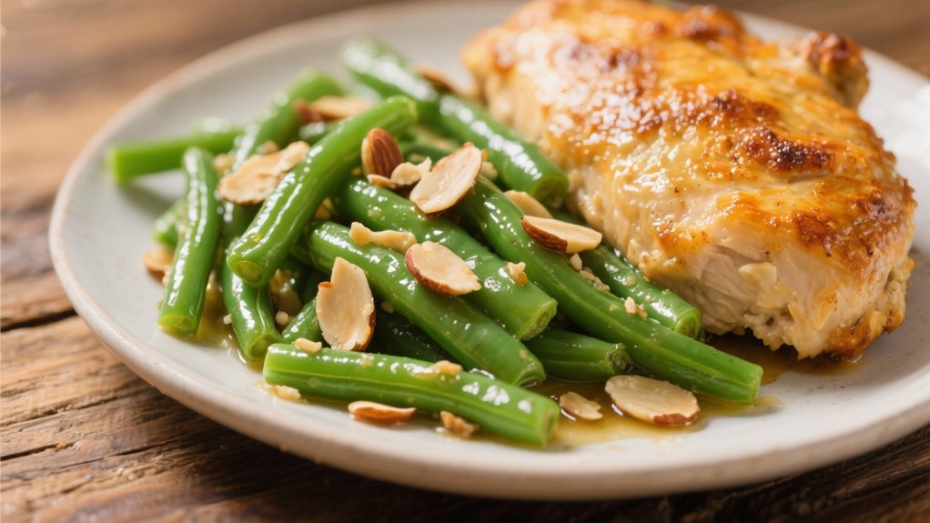 elegant green beans almondine