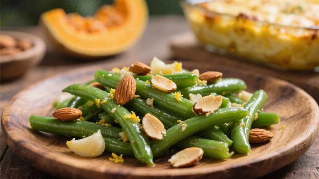 elegant green beans almondine