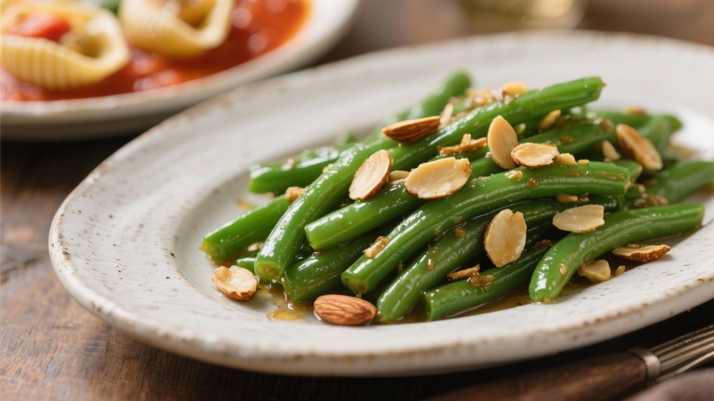 elegant green beans almondine