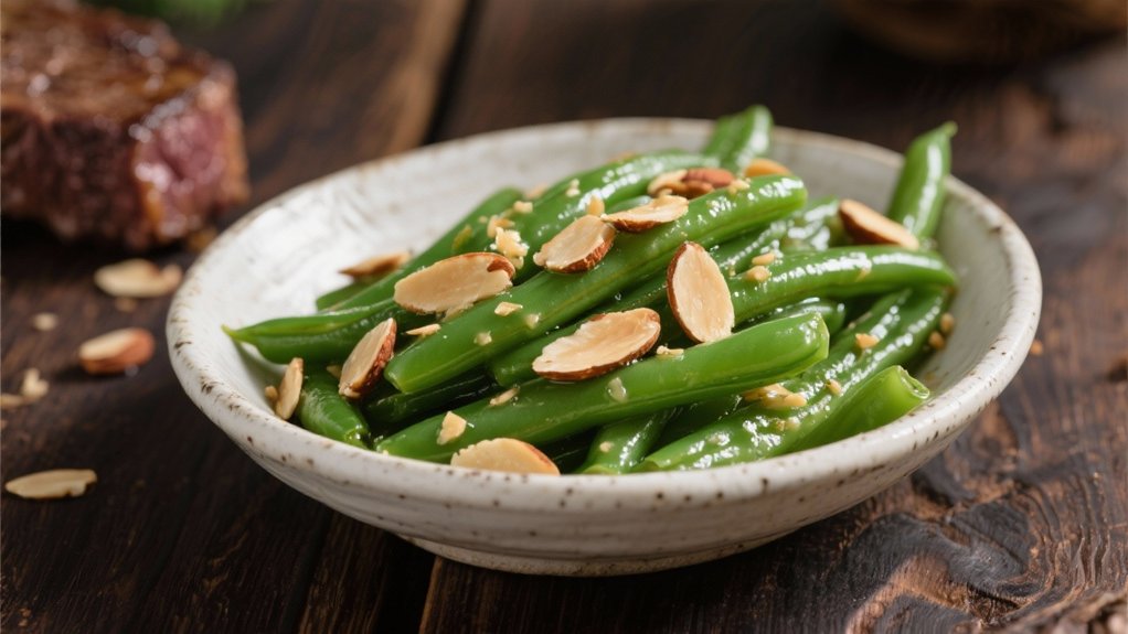 elegant green beans almondine