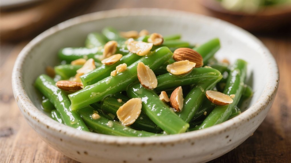 elegant green beans almondine