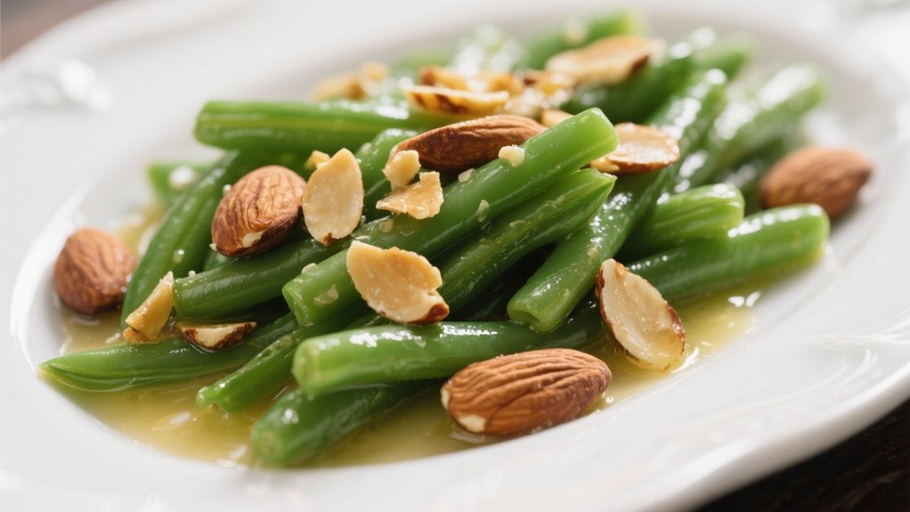 elegant green beans almondine
