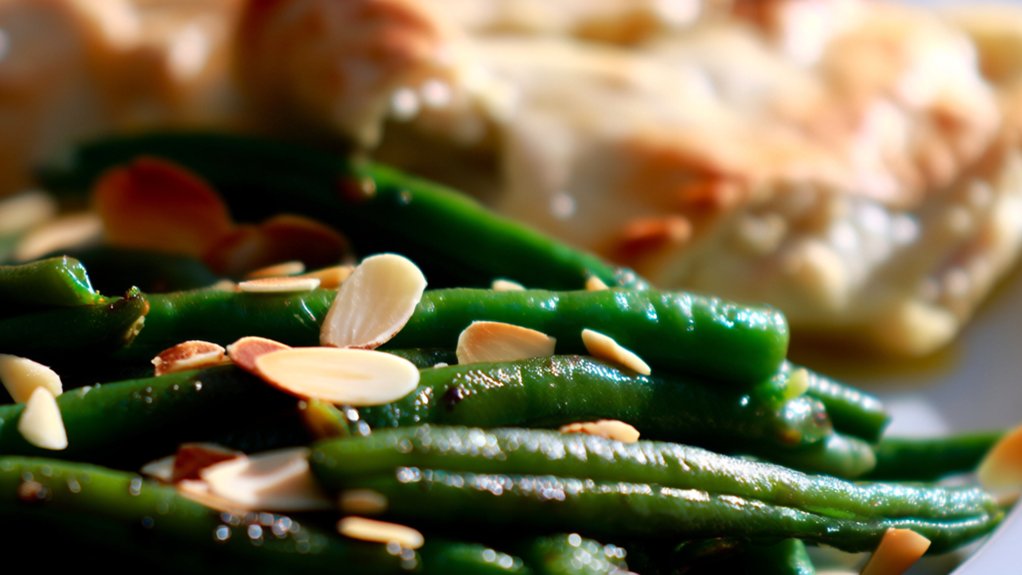 elegant green beans almondine