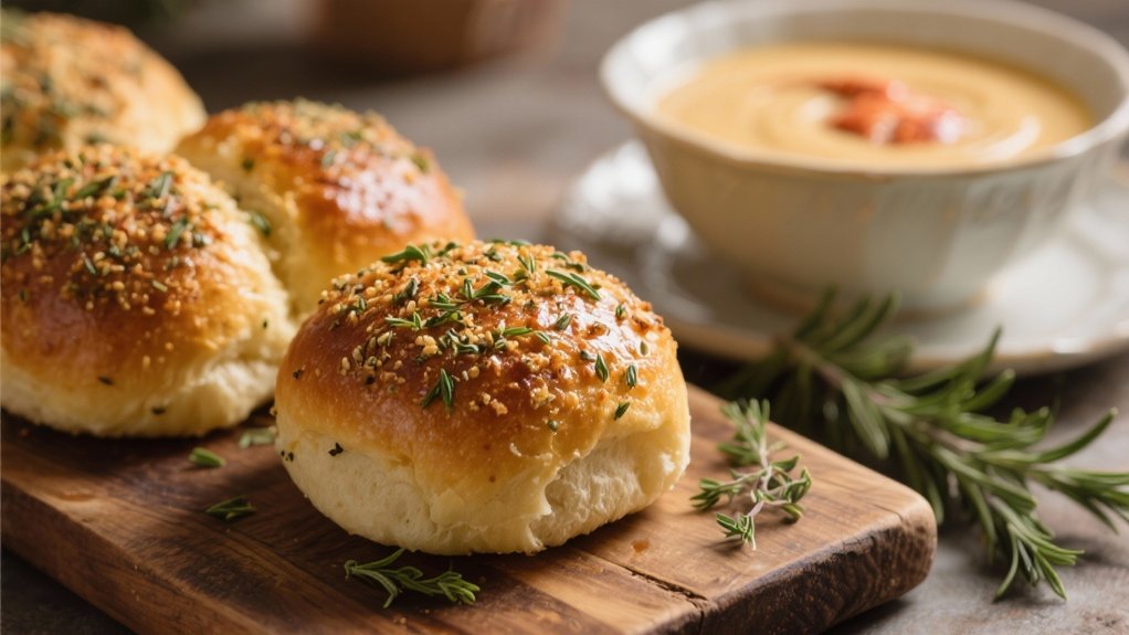 elegant herb crusted dinner rolls