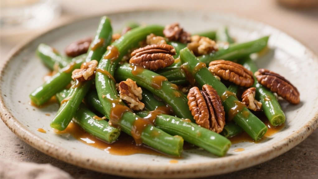 elegant maple roasted green beans