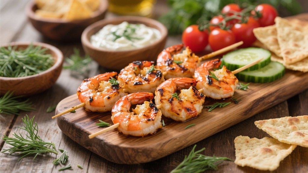 elegant marinated shrimp skewers